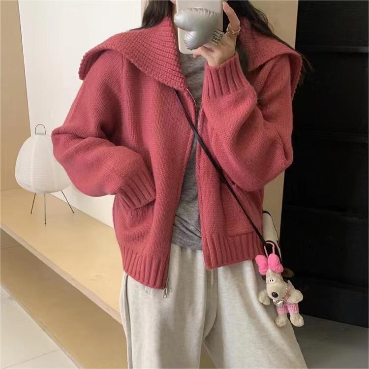 【outer】ファスナーニットカーデ　M27256