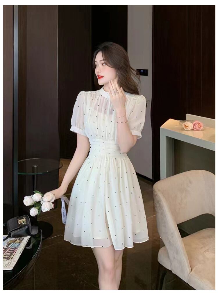 【dress】シフォンドット柄ワンピース G20653