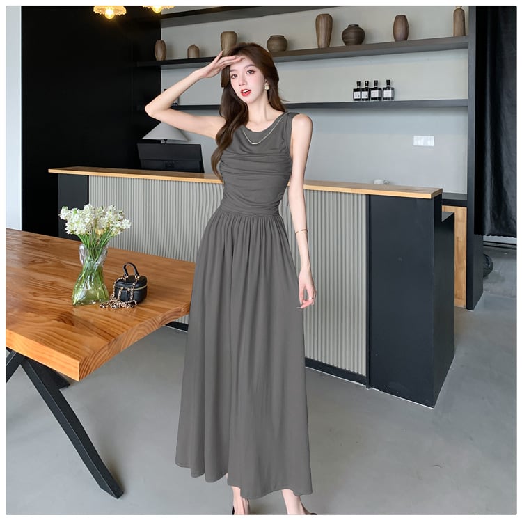 【dress】ノースリーブギャザーワンピース G21584