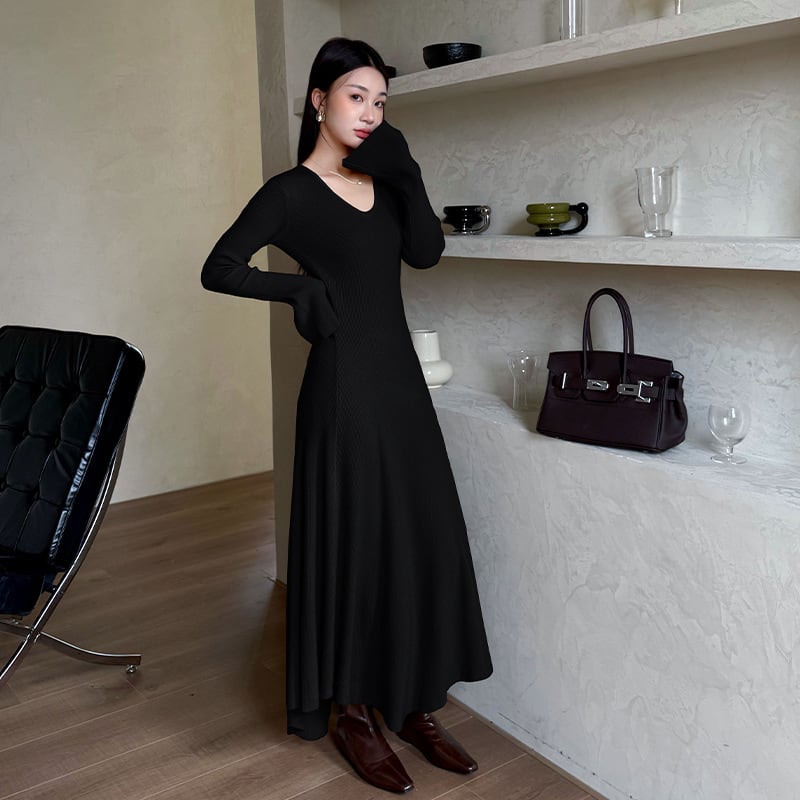 【dress】タイトニットワンピース Q7049