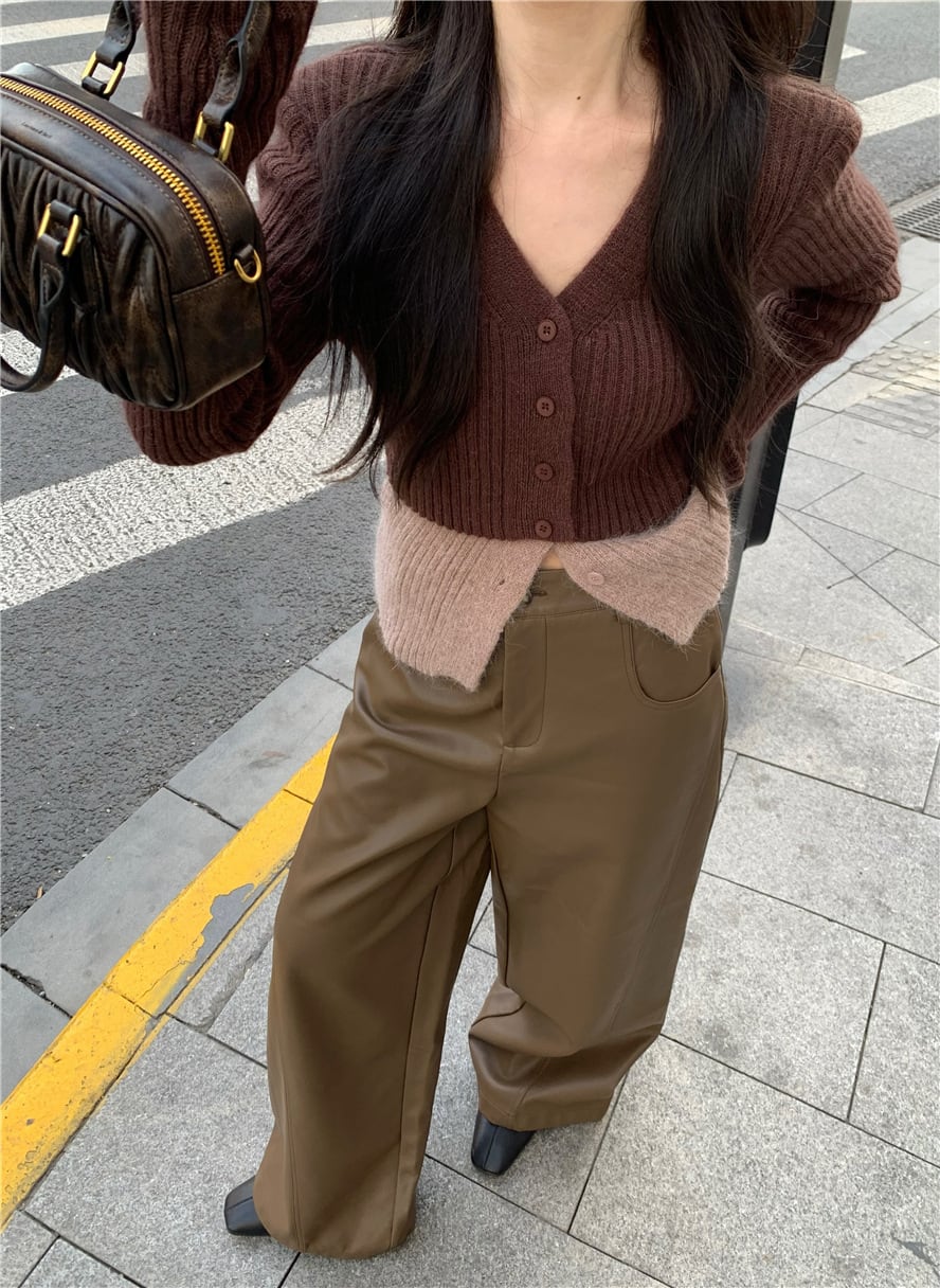 【outer】切り替え配色ニットカーデ　M28337