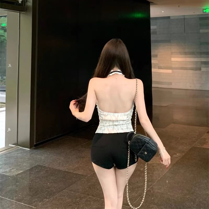 【tops】ホルターネックレーストップス Q8254