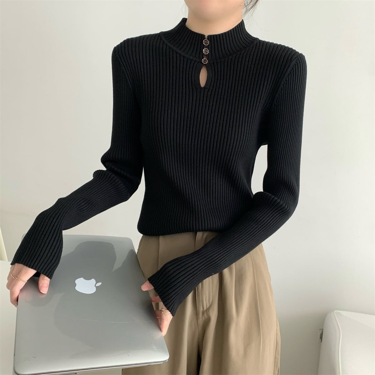 【tops】ニットトップス　M27664
