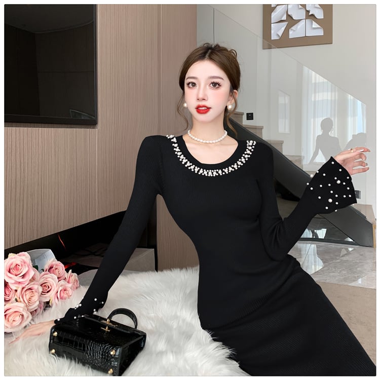 【dress】パールニットワンピース　M27070