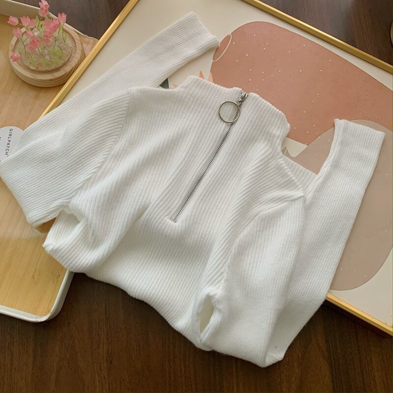 【tops】ファスナーニットトップス　M26487