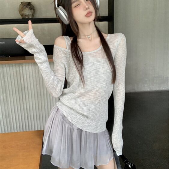 【tops】切り替え長袖Tシャツ　M29689