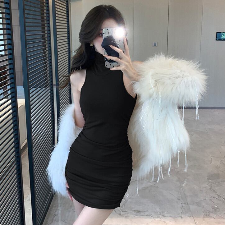 【dress】ノースリーブ裹起毛ワンピース　M28104