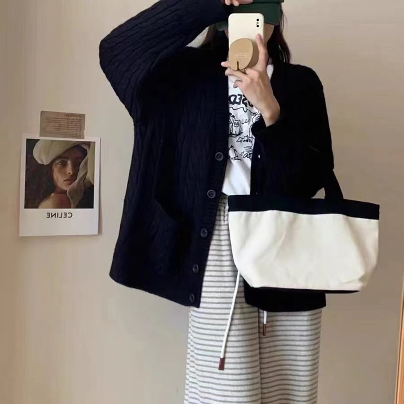 【outer】Vネックニットカーデ　M25949