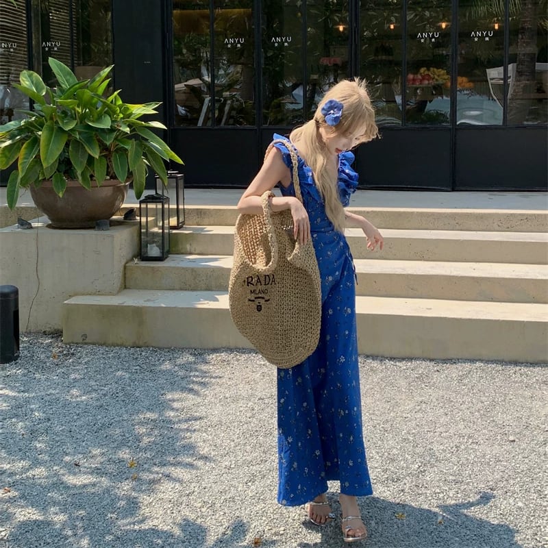 【dress】ギャザーフリルロングキャミワンピース Q8508