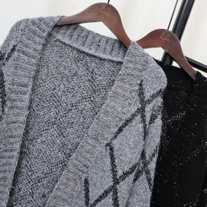 【outer】ロング丈ニットカーデ　M25412