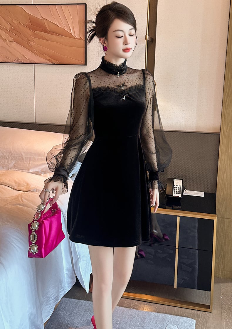 【dress】チュールコンビデートワンピース　M29705