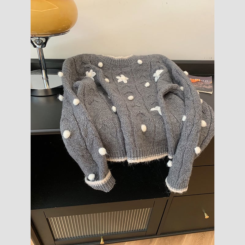 【tops】クルーネックニットセーター　M29257