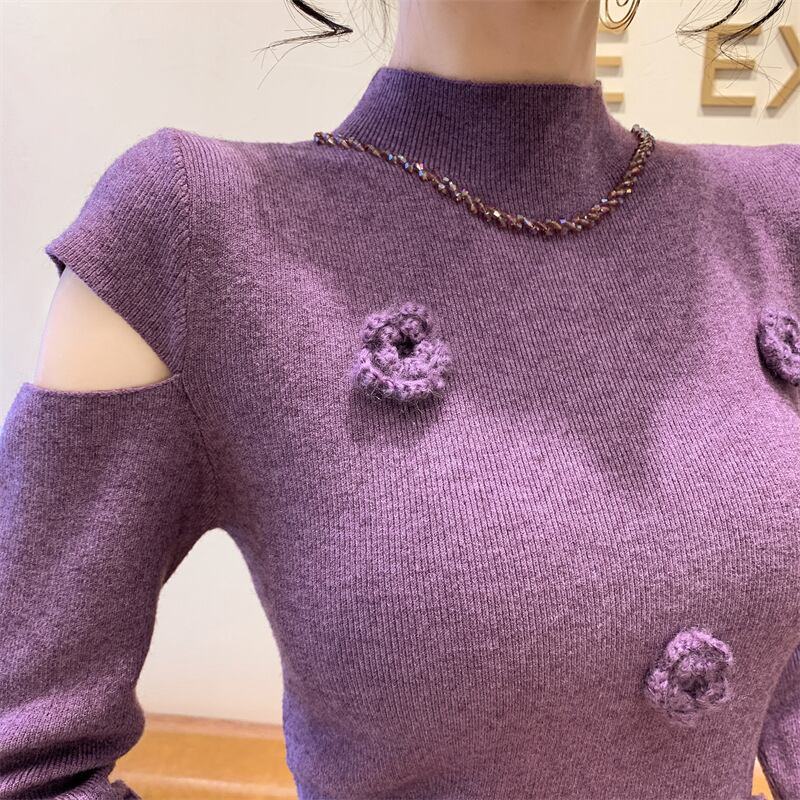 【tops】立体フラワーニットトップス　M27967