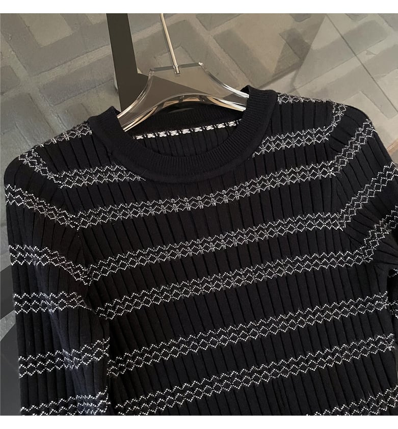 【dress】ボーダー柄ニットワンピース　M25370