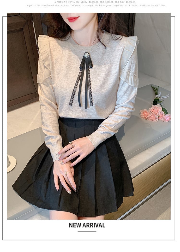 【tops】フリルニットトップス　M26211