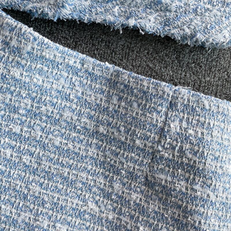 【set】高級感溢れる?3色ラウンドネックトップス+タイトスカートOL通勤セットアップF5647