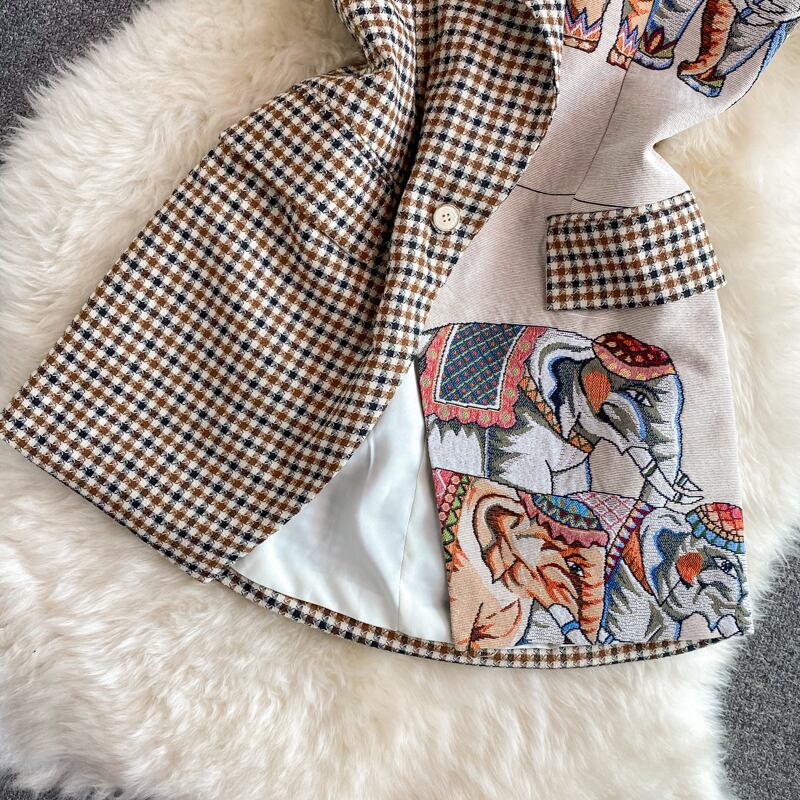 【set】チェック柄チョッキ+ショートパンツ２点セットG20716