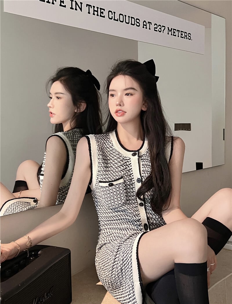 【dress】ノースリーブニットワンピース　M24057
