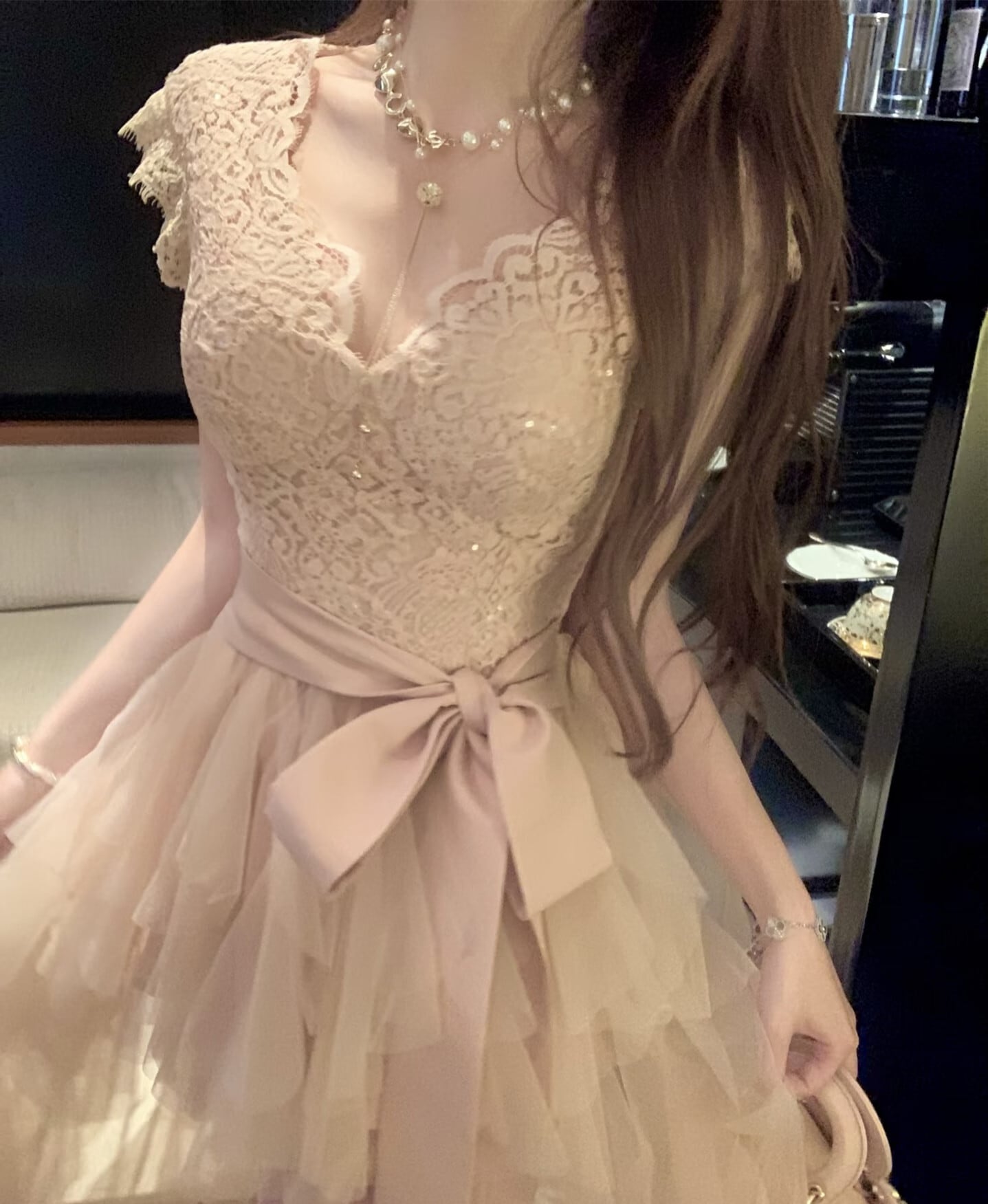 【dress】イレヘムチュールワンピース　N3411