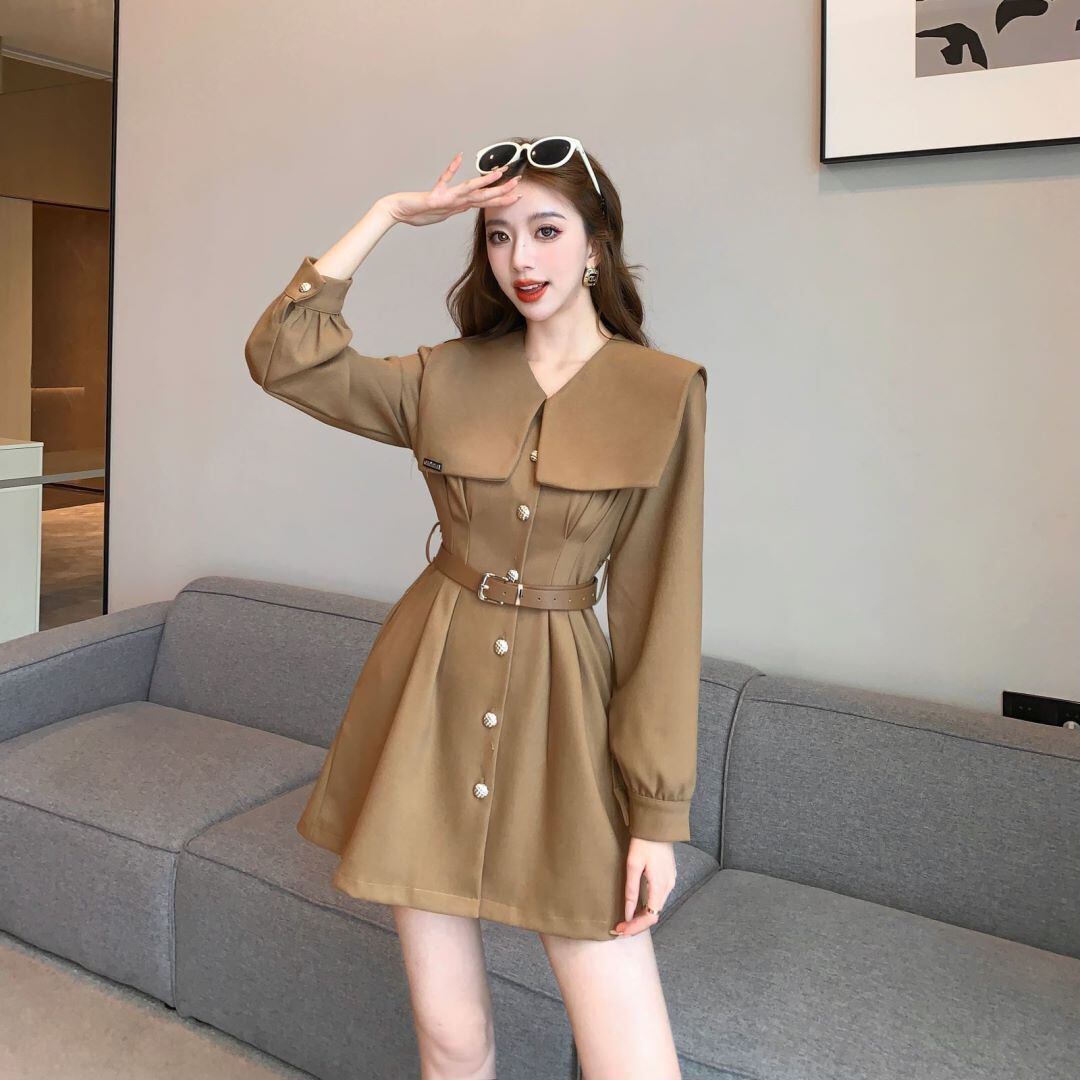 【dress】折り襟ワンピース　M18972