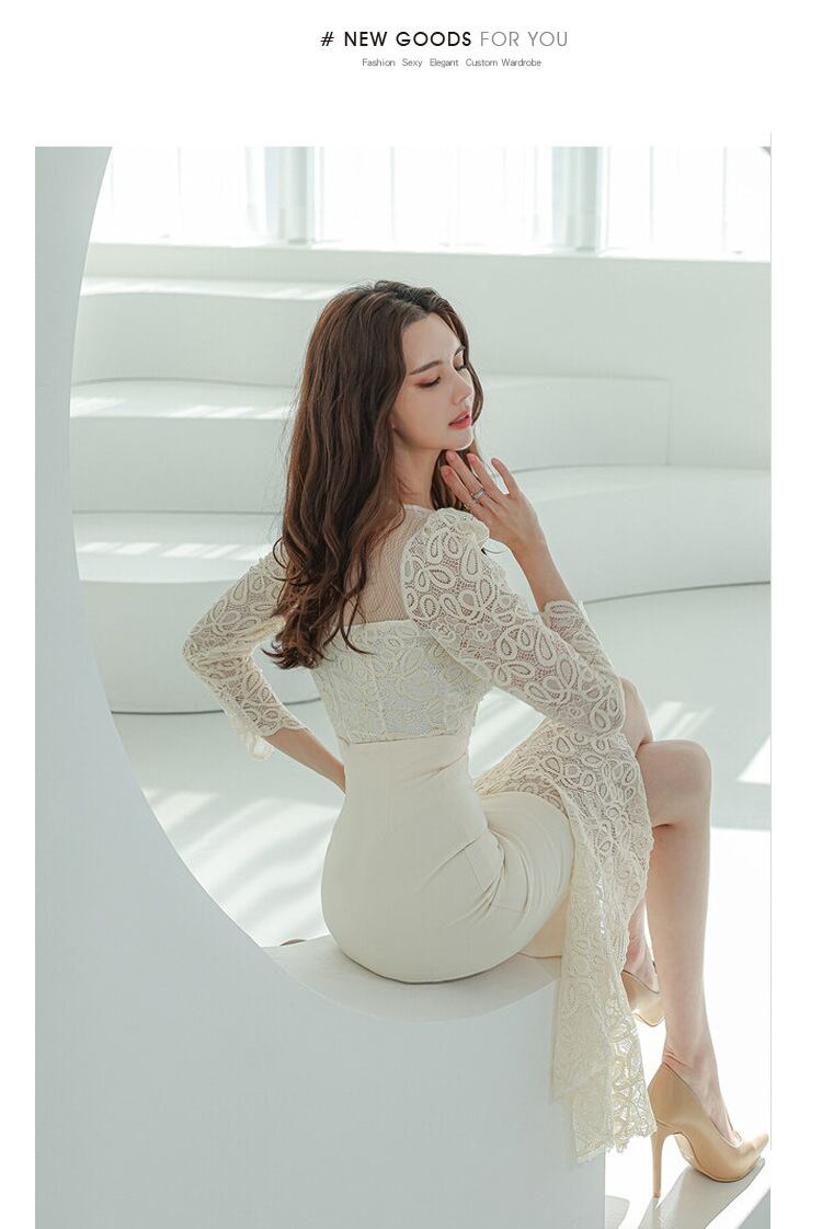 【dress】レースドッキングデートワンピース　M18683