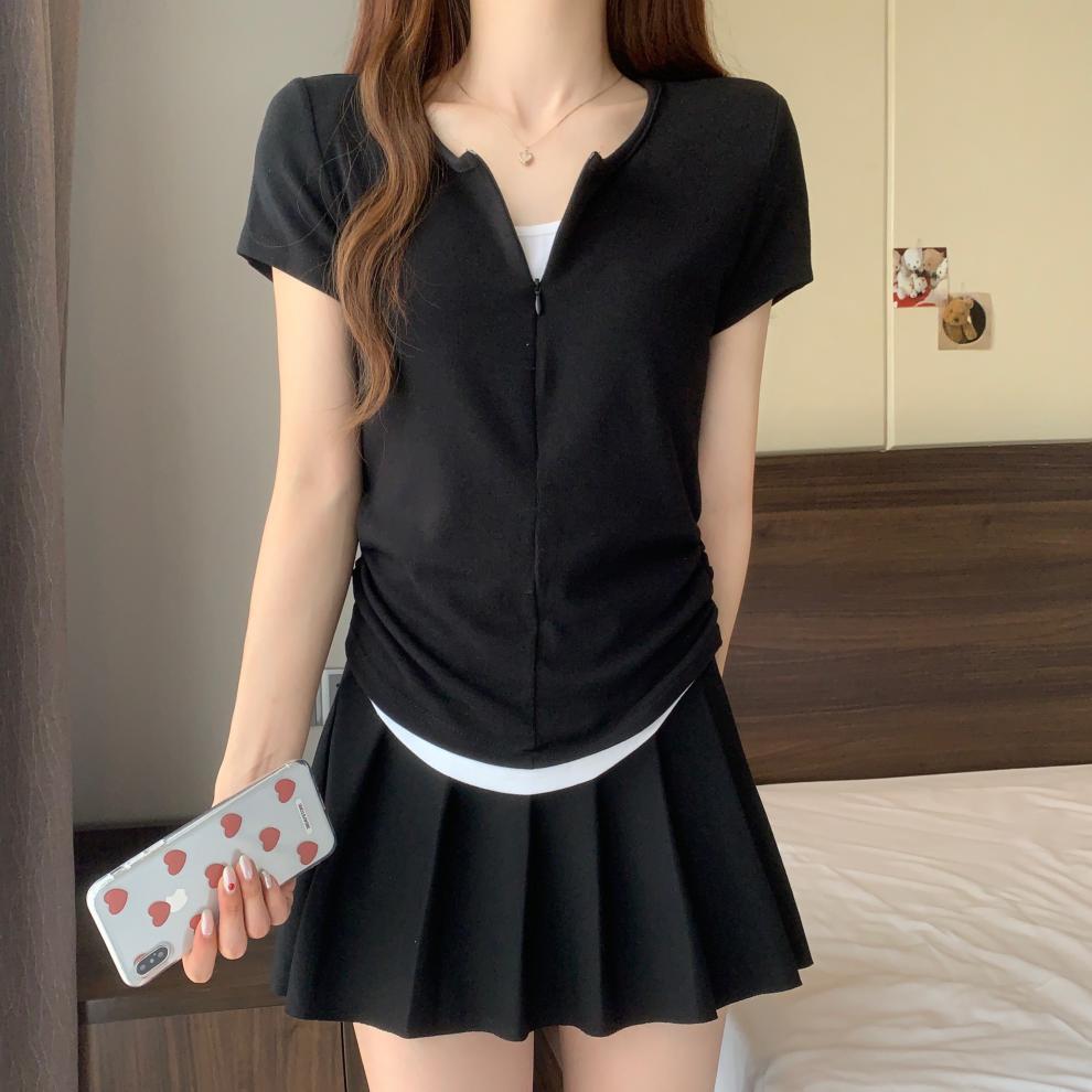 【tops】偽二つ切り替えTシャツG21042