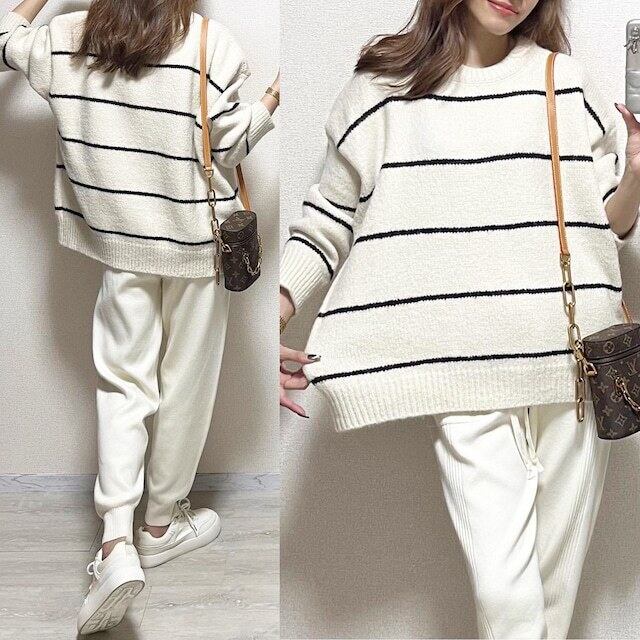 【tops】クルーネックニットセーター　M18571