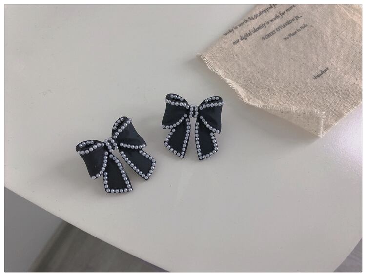 【小物】超人気 スウィートオシャレパールリボンパールピアスアクセサリー