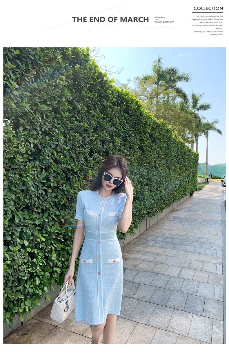 【dress】薄手ニットワンピース　M29746