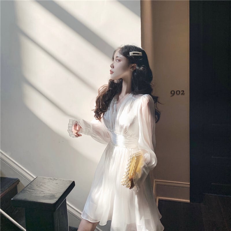 【dress】パフスリーブワンピース　M29992