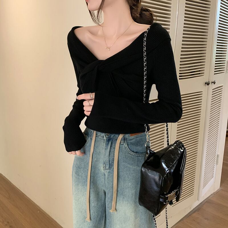 【tops】ニットトップス　M18834