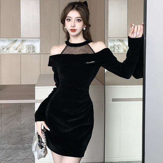 【dress】メッシュタイトミニワンピース G19251