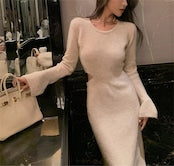 【dress】ウエストカットニットワンピースF8470