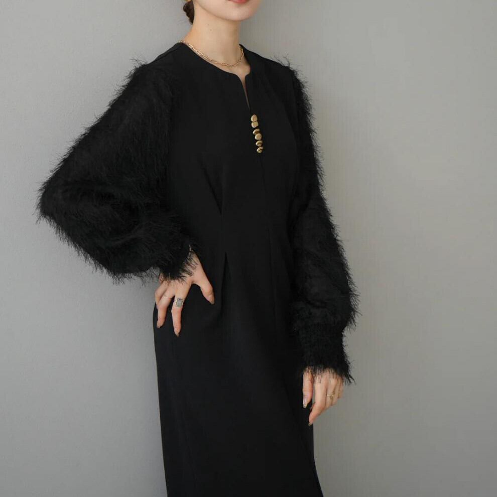 【dress】Ⅴネックドッキングワンピース　N2965