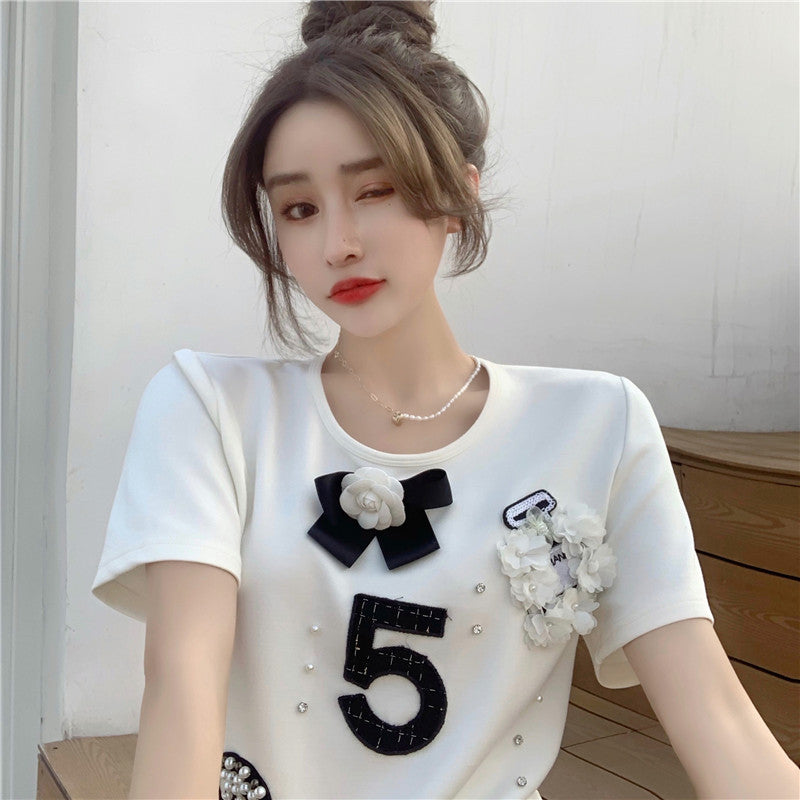 【tops】2色半袖TシャツF7574