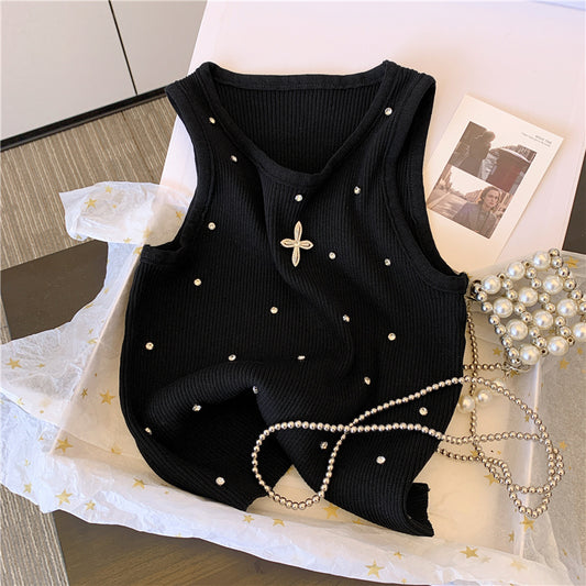 【tops】2色ニットタンクトップF7813