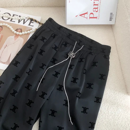 【bottoms】英字柄ガウチョパンツF7564