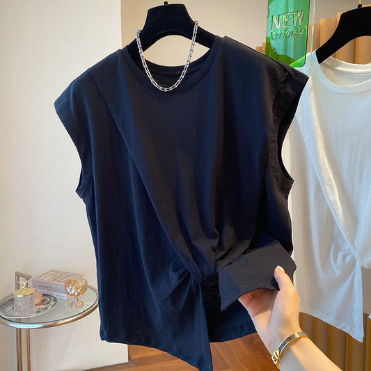 【tops】3色半袖イレギュラーＴシャツF7865