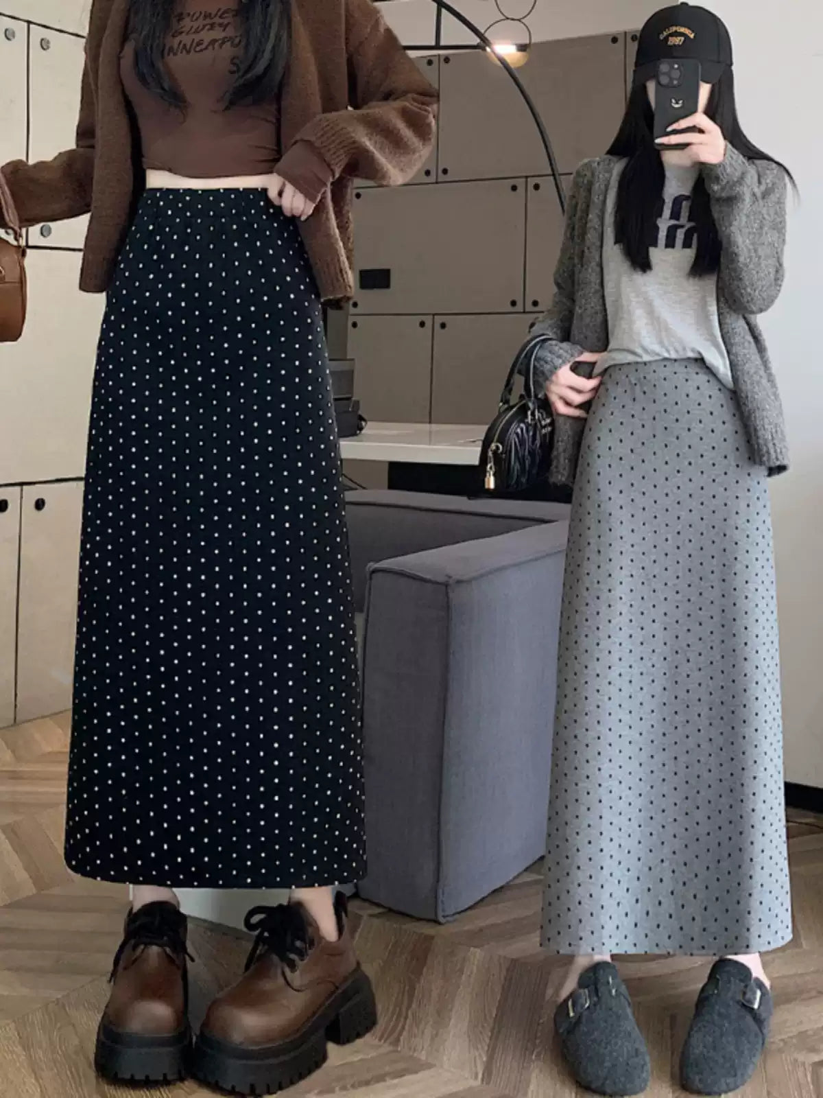 【bottoms】Aラインロング丈スカートF8294