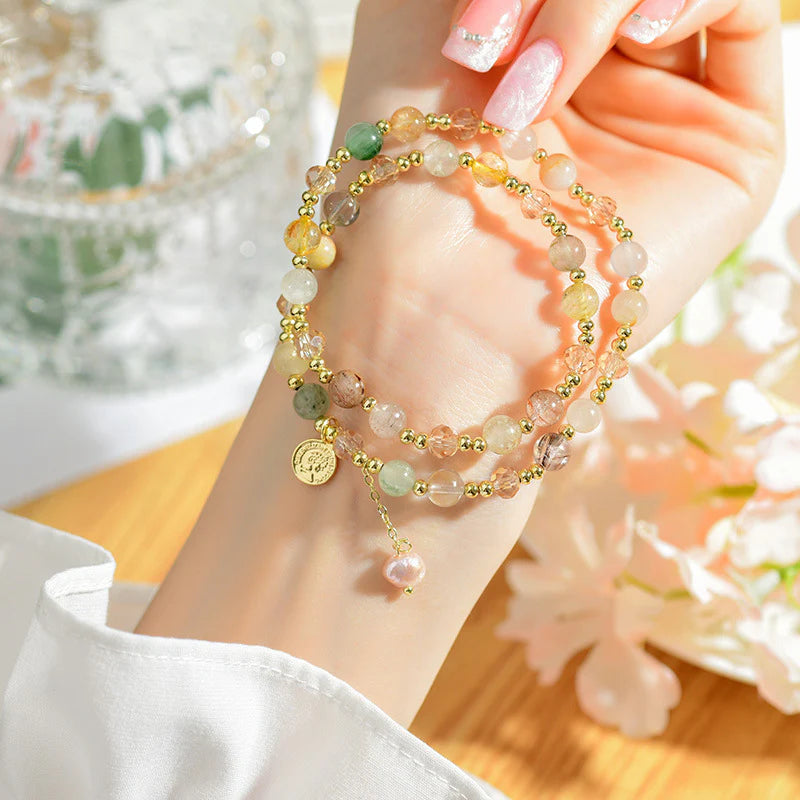 【小物】天然水晶ブレスレットF7610