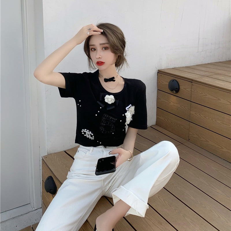 【tops】2色半袖TシャツF7574