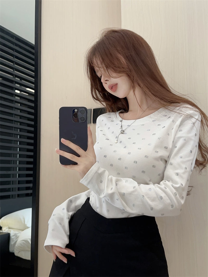 【tops】キラキラ2色長袖TシャツF8304