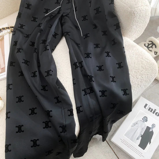 【bottoms】英字柄ガウチョパンツF7564