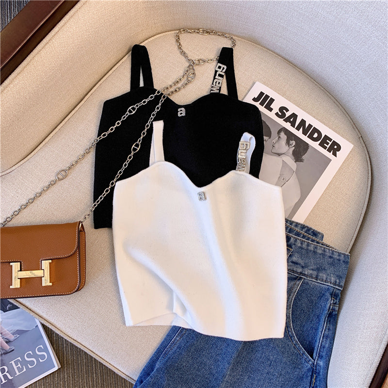 【tops】2色VネックキャミソールF7856