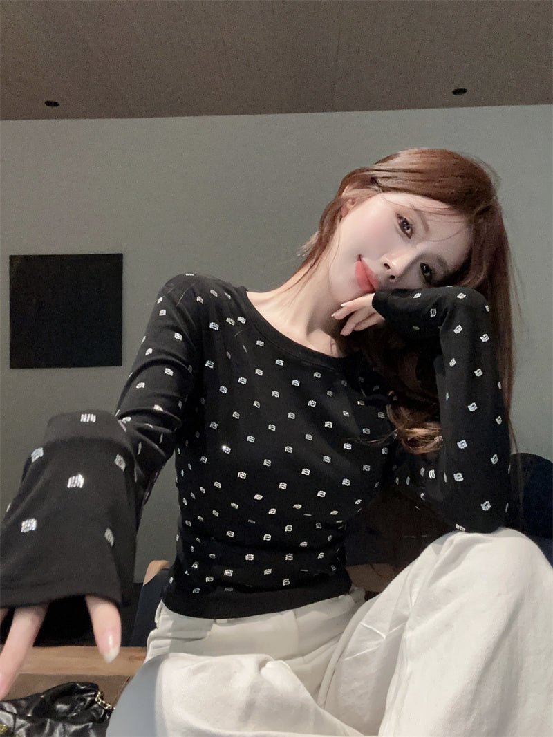【tops】キラキラ2色長袖TシャツF8304