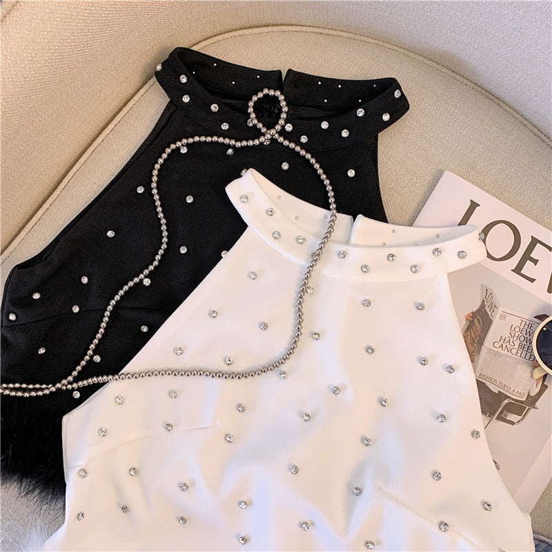 【tops】2色キラキラフリンジキャミソールF7769