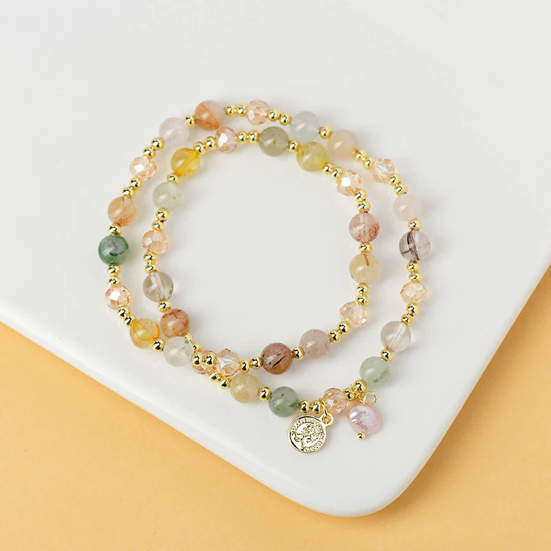 【小物】天然水晶ブレスレットF7610