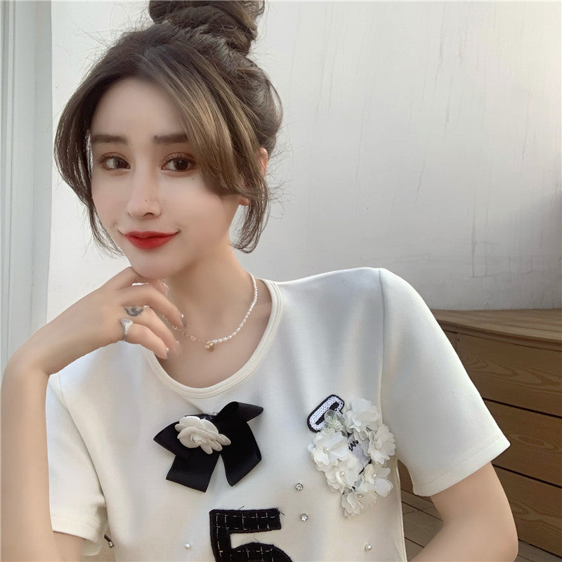 【tops】2色半袖TシャツF7574