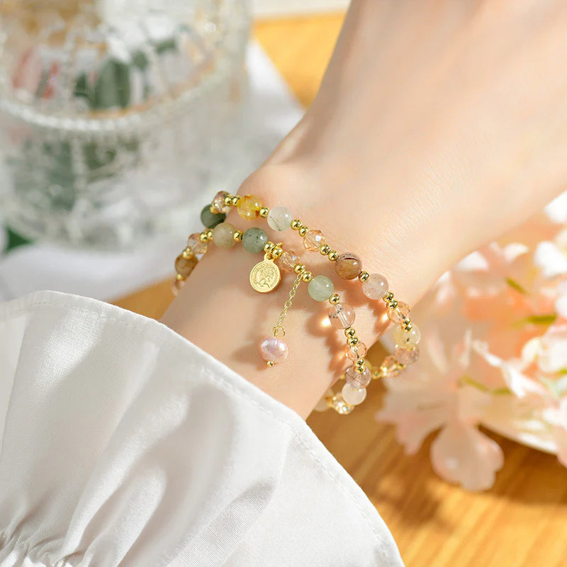 【小物】天然水晶ブレスレットF7610