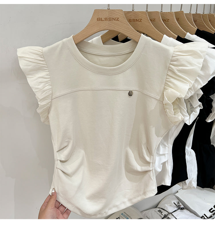 【tops】3色フレンチスリーブＴシャツF7774